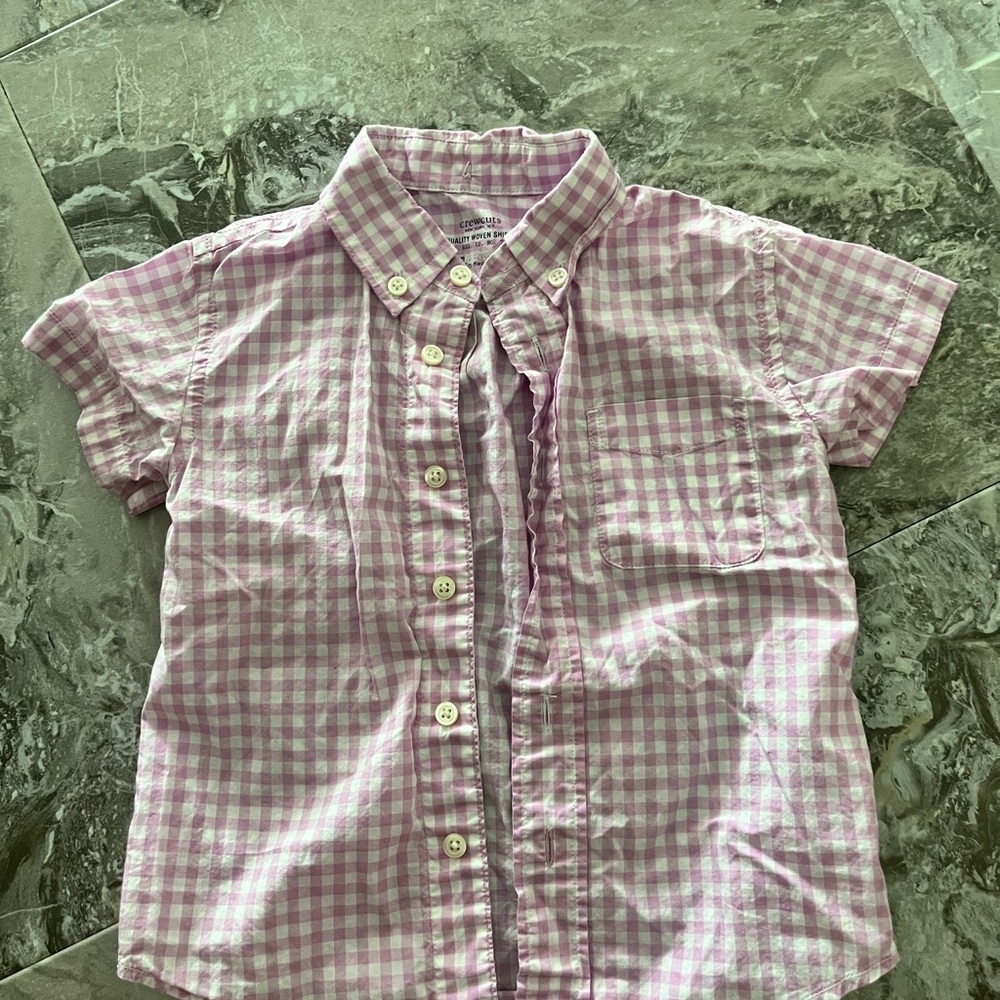 Crewcuts Pink Gingham Button Down Shirt